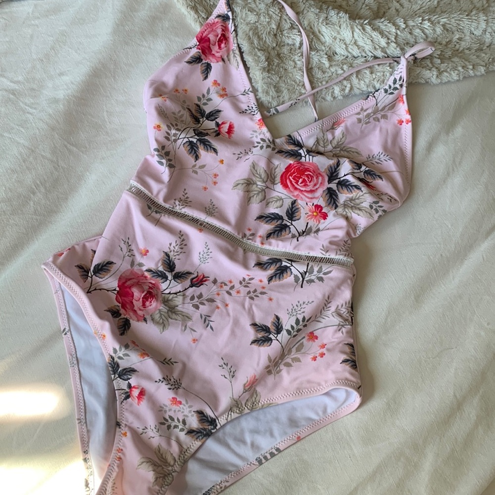 NWT Pink Floral One Piece